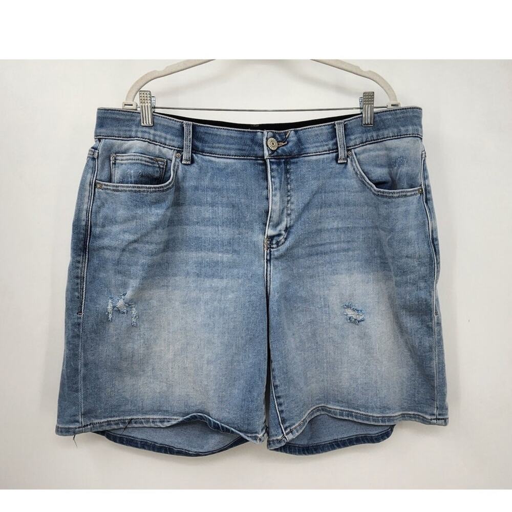Lularoe Denim Shorts Light Wash Size 35 Comfort Stretch Plus Size Midi Shorts